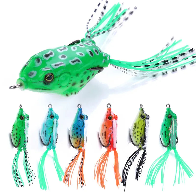 Wholesale 55mm 12.5g Soft Frog Fishing Lures Artificial Swimbait Bass Pike Fishing Topwater Frog Lure