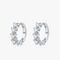 Ailmay 925 Sterling Silver Elegant Heart Sparkling Zircon Exquisite Hoop Earrings for Women Engagement Anniversary Jewelry Gift