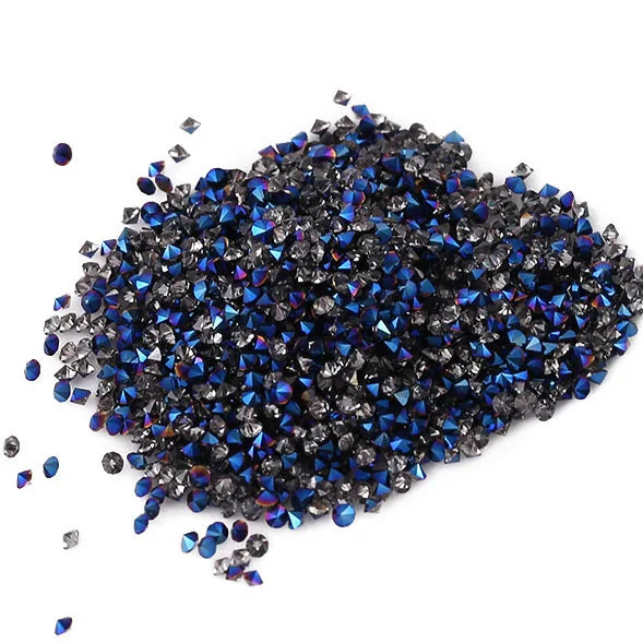Wholesale SS3 8-color  Double-pointed Loose Diamonds Glass Rhinestones for Nail Art