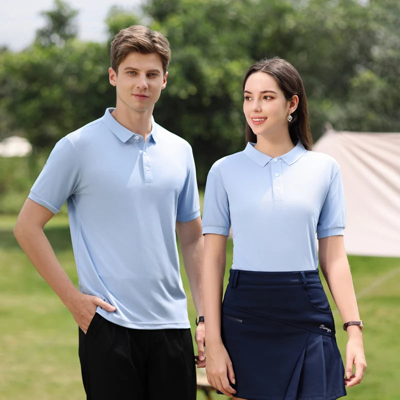 Wholesale OEM Summer Mesh Classic Polo Shirts for Men and Women Fast Drying Breathable Comfortable Business Blank Polo Shirts