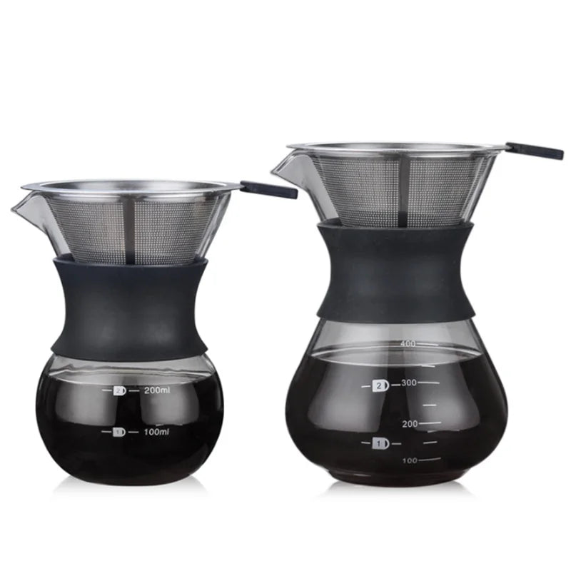 New Arrivals 2025 Pour Over Coffee Maker Hand Brewed Coffee Dripper Set High Borosilicate Glass Coffee Server Pot