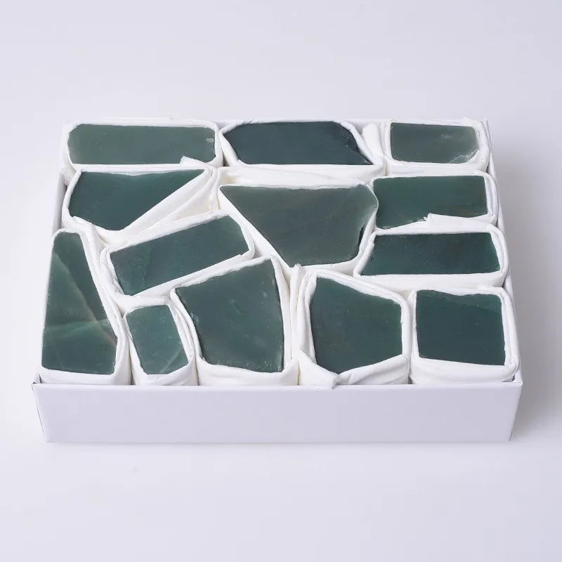 HZ Wholesale Natural Green Aventurine Jade Raw Healing Crystals Stones Mineral Specimens Set Box for Home Decoration