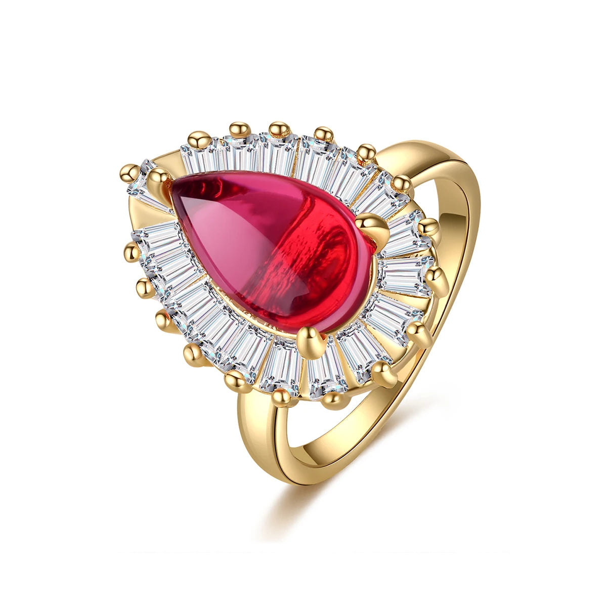 LUOTEEMI Gold Plated 18K Jewelry Stone Modern New Woman Fashion 2026 Big Finger Ring