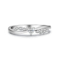 Fashion Romantic Wedding Gemstone CZ Heart Ring Double Layer Cross Rings for Women