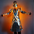 LED Silver PU Costumes GlowRobe Wine Champagne Service Stage Performance Costume Suit for Bar Night Club Party