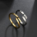 Wholesale Simple Fashion Stainless Steel Adjustable Rings Custom Engraved Minimalist Open Rings Women Trendy Engagement Party