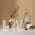 Nordic Creative Art LOVE Letter Striped Ceramic Vase Living Room Flower Arrangement Home Ceramic Vase