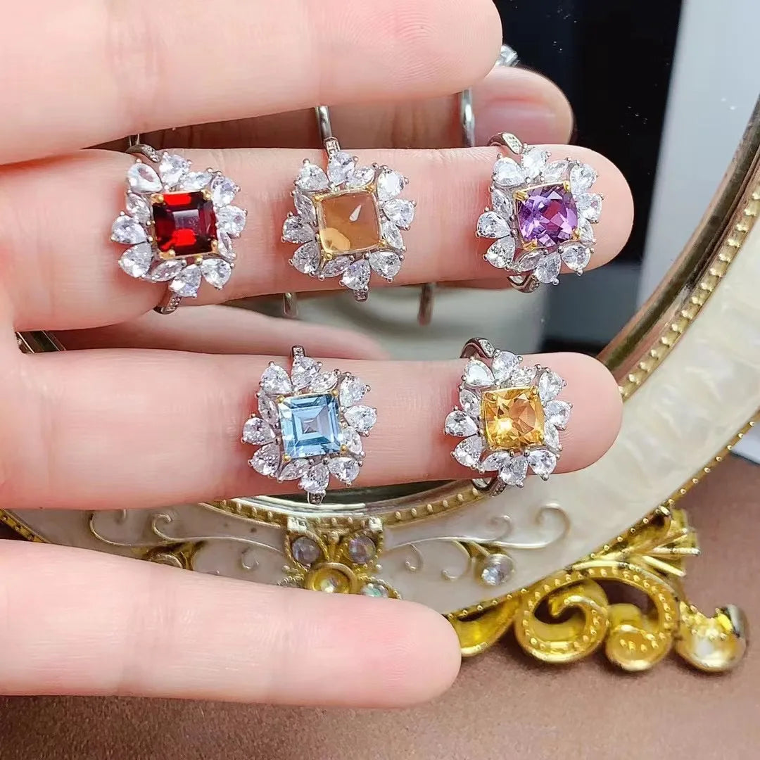 New Design Verasaia Marriage 925 Sterling Silver Natural Gemstone Jewelry Rings for Women