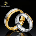 Valentine's Day Custom Couple Rings Micro-Set Ring Fashion Stainless Steel Ring
