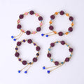 Natural Garnet Tassel Weave Crystal Flower Ball Bracelet Elegant Old-Style Crafted Crystal Jewelry