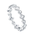 Handmade Silver Jewelry Rings Geometric CZ Sterling 925 Silver Cheap Stackable Eternity Ring Designs for Girls