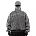 Manufacturer Thick Heavy Cotton Vintage Sweatshirt Distressed Acid Washed Heavyweight 500gsm Custom Ninja Masked Men Hoodie