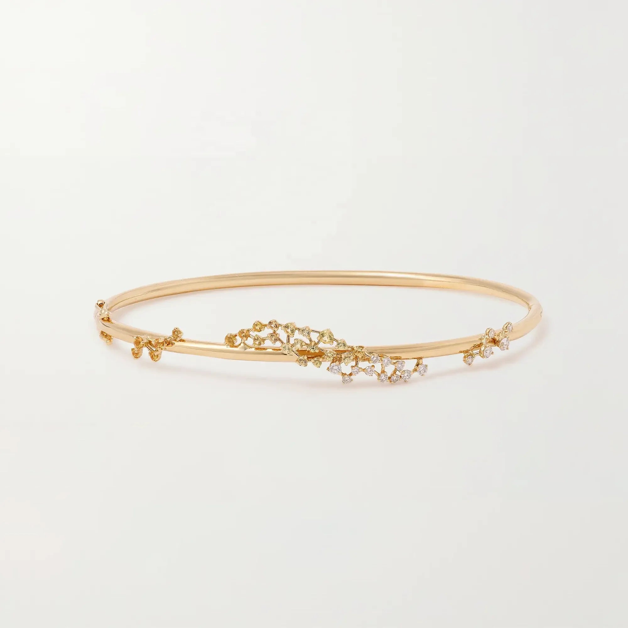 LOZRUNVE Custom 925 Sterling Silver 18k Gold Diamond Cluster Fashion Bangle for Women