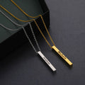 BINSHUO Diy Custom Necklace Stainless Steel Jewelry Laser Engraving Custom Name Blank Long Post Pendant Bar Necklace for Women