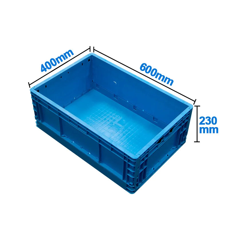 LEADLOONG Folding Plastic Crates 600*400*220MM Solid Box 40-60KG Large Capacity Eco-friendly Storage Organizer Garage