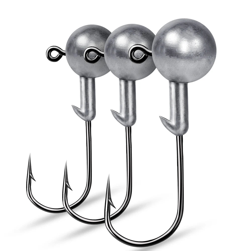 Bulk Package Bass Finesse Fishing Soft Lure Worm Bait Jig Head Hooks Multiple Sizes Weights Testa Piombata Lead for Tackle