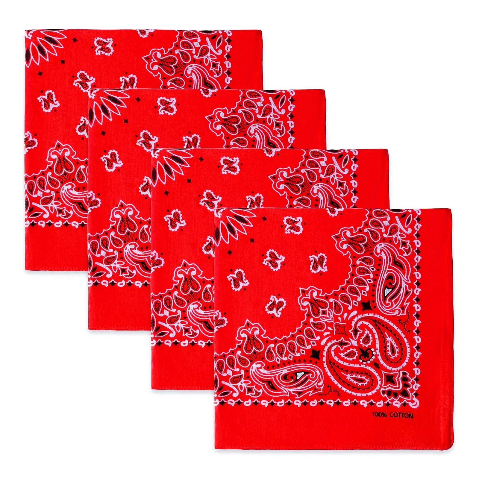 Wholesale 22x22in Large Red Breathable Cotton Multifunction Bandana Paisley Design Cowboy Kerchief Headband Handkerchiefs for
