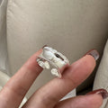 Geometric Vintage Wholesale Chunky Wide Open Rings for Women 925 Sterling Silver Fine Jewelry