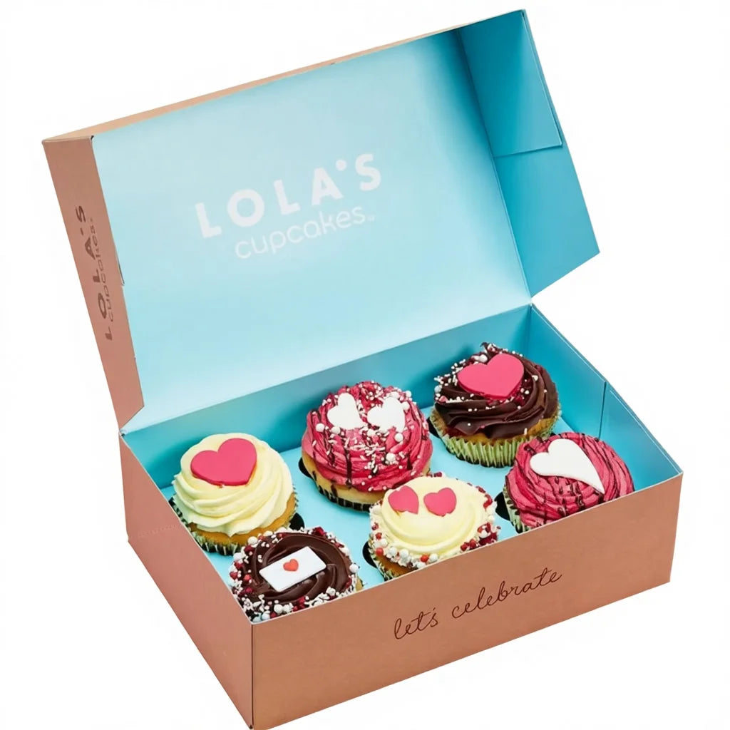 Customized Boxes for Cupcakes Personalized Flavor Cupcakes Boxes 6 Pcs Cupcake Box with Insert