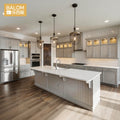 BALOM Modern Luxury Farmhouse Shaker Style Kitchen Cabinets with Island American Standard Plywood RTA Custom Kitchen Furniture