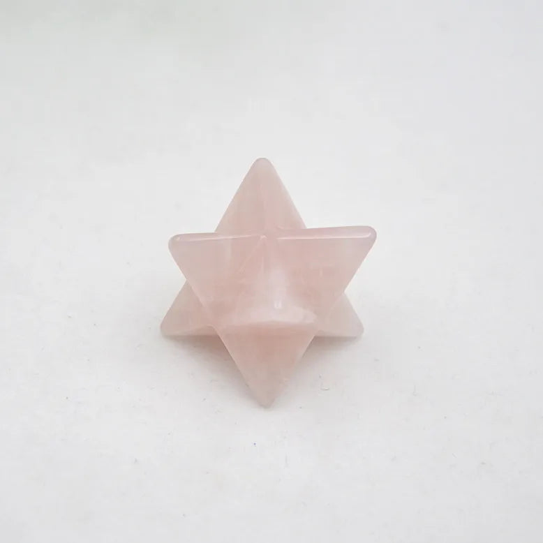 DIY Wholesale Lot 17pcs Rose Quartz Multi-Color Carved Gemstone 1 Inch Merkaba Star Healing Sacred Geometry Chakra Stone Crafts
