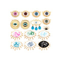 Turkish Twin Hole Evil Luck Eye Charm PendantCubic Zirconia CZ Paved ReligoursJewelry Necklace Bracelet Accessories Supply M91