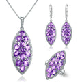 A3256 Abiding Jewelry Morden Classic Style Natural Amethyst 925 Sterling Silver Jewelry Sets for Woman Jewellery