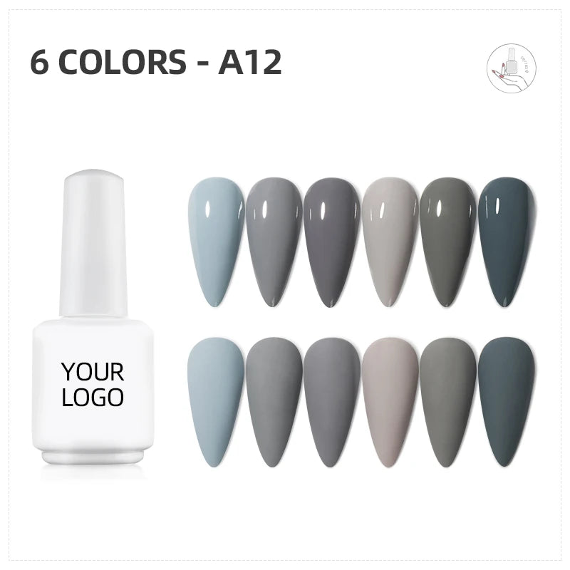 JTING OEM Professional Wholesale Nail Supplier 6 Colors Uv Gel Nail Polish Set Bottle Custom Box Set