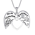 Forever I Love You 925 Sterling Silver Mom Engraved Heart Locket Necklace for Mother