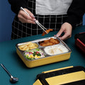 Portable Outdoor Camping Bento Box 304 Stainless Steel Sealed Compartment Student Lunch Box