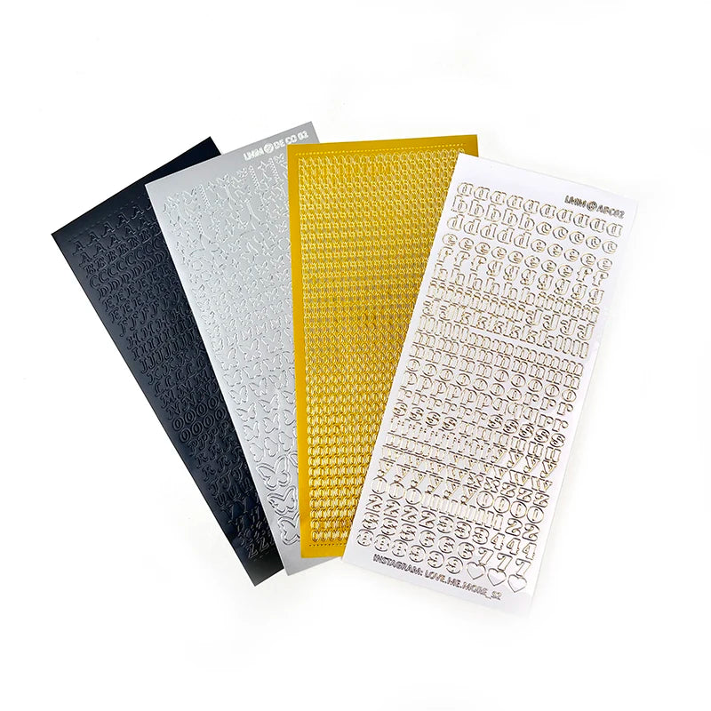 Wholesale Design Gold&silver Stamping Letter Stickers Pvc Alphabet Decorative Letter Stickers for Sticker Scrapbook Paper Craft