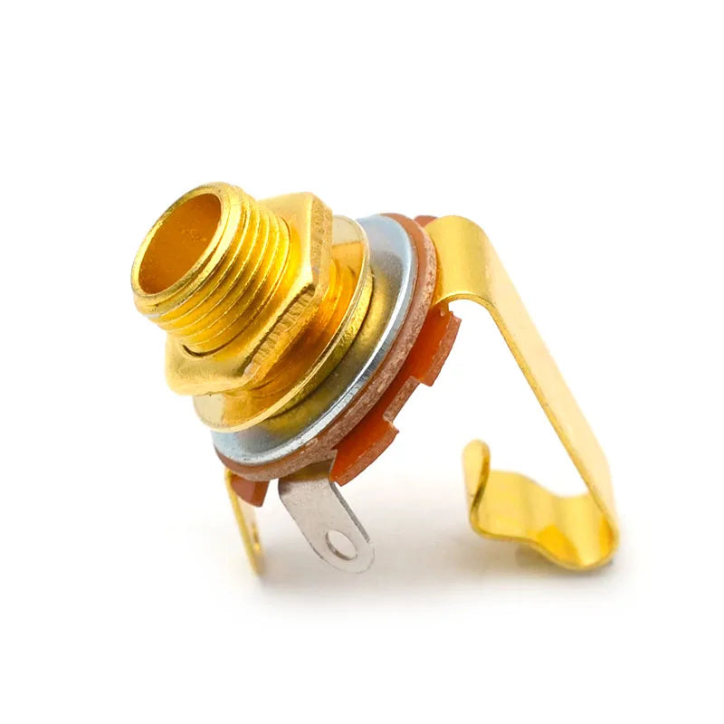Vintage 1/4" Mono Input Jack Plug Socket for Electric Guitar Bass Guitar Pickup Output Jack Plug Socket 6.35 Gold