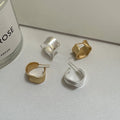 S925 Sterling Silver C-shaped Minimalist Statement Earrings Frosted Stud Earrings Exaggerated Fine Jewelry Earrings Women