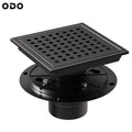 OEM Factory 6 Inch Stainless Steel 304 Matte Black Shower Drain Quadrato Pattern Grate Desague De Ducha Bathroom Floor Drain