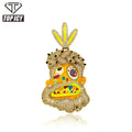 Top Icy Iced Out Cartoon Full Diamond Pendant Brass 18K Gold Plated CZ Fashion Jewelry Pendants Punk Necklace for Men