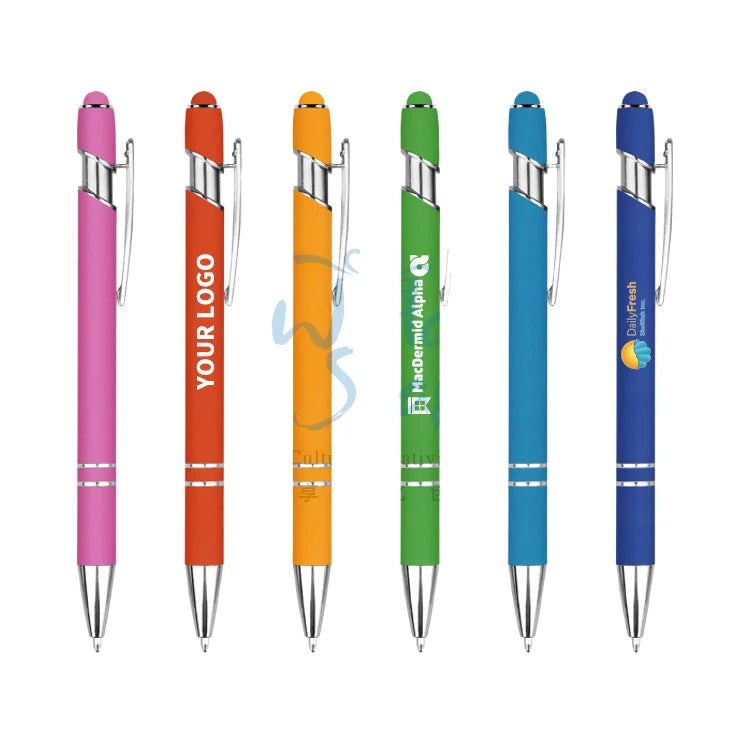 Custom Logo 1.0mm Metal Ballpoint Pen Comfort Designed Performance Built Screen Touch for Stylus for School Sports Pen