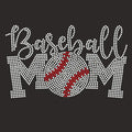 New Arrival Baseball Mom Dtf Hot Fix Rhinestone Transfer Motif Sport Letter Stickers for T-shirts