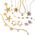 Tourist Gift Starfish IP Plated Big Exaggerated Stainless Steel Jewelry Star