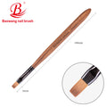 2025 OEM Professional Nail Base&Top Coat Gel Brush with Brown Wooden Handle and PBT Nylon Hair Nail Brush for Nail Salon BW7-1