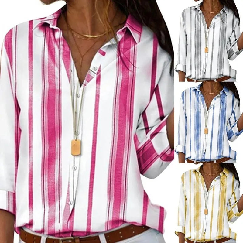 Guangzhou Auyan Multicolor Butterfly Print Loose Lapel Shirt Long Shirt Chiffon Shirt Woman