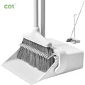 White Aluminum Broom and Dustpan Set with 120cm Broomstick PP Broom Head Plastic Dustpan for Home Cleaning