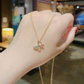 14K Gold Plated Butterfly Necklace Simple Fashion Jewelry Shinny Rhinestone Crystal Classic for Parties Weddings Stainless Steel