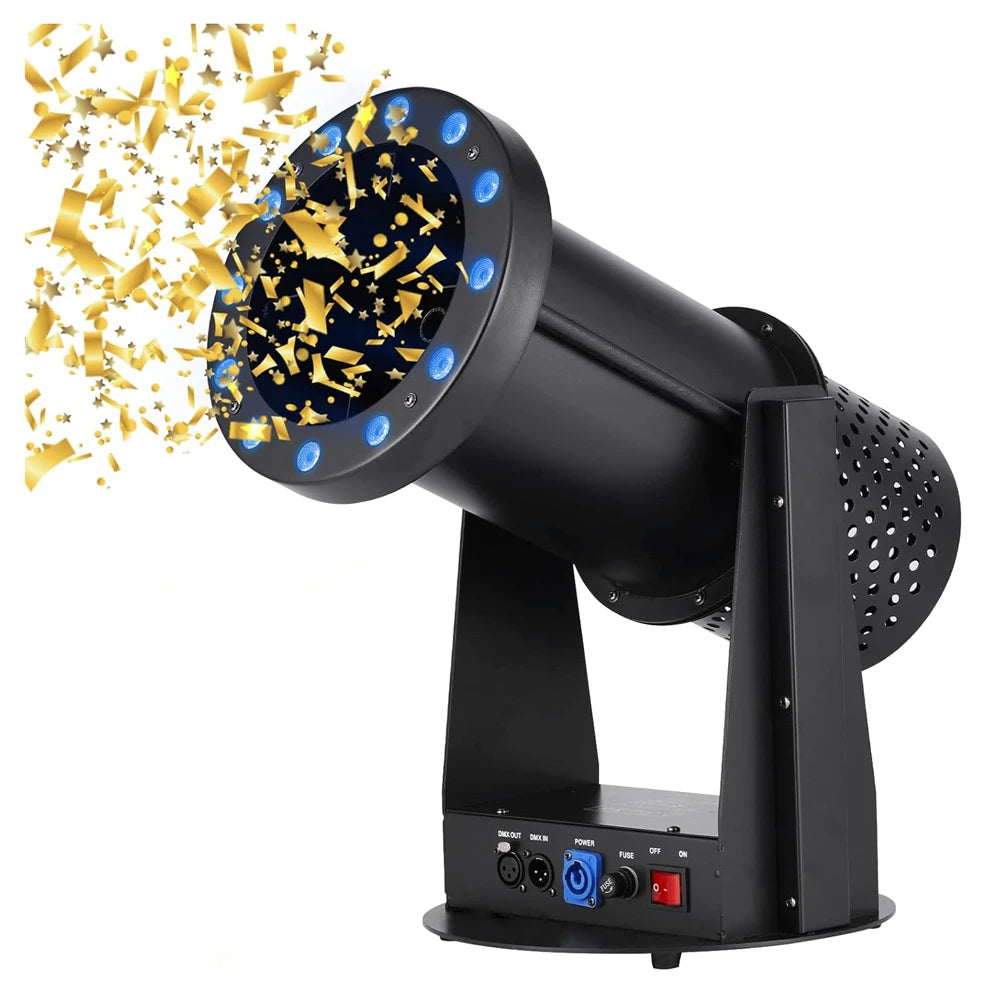 Professional 1500W LED Confetti Launcher Cannon Machine Stage Wedding Show Party Supplies