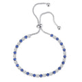 SC Trend Rose Gold Silver Color Bracelet Adjusting Korean Jewelry Simple Blue White  Round Zircon Bracelet for Women