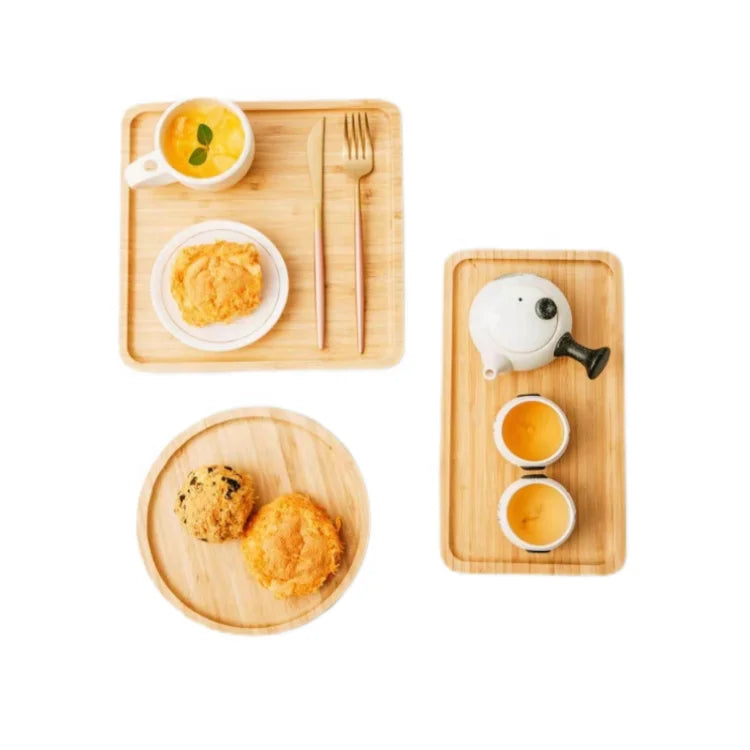 Hot Selling Bamboo Dinner Plate Pizza Fruit Sushi Tray Food Safety Tools Restaurant Kitchen Accessories
