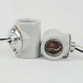 Light Fixtures E26 Keyless Glazed Porcelain Bulb Holder Twin Lampholder 2 Circuit Ceramic Lamp Holder Two Sided Light Socket