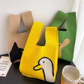 Crochet Handbag Ladies Animal Pattern Travel Shopping Bag Knitted Tote Bag for Women