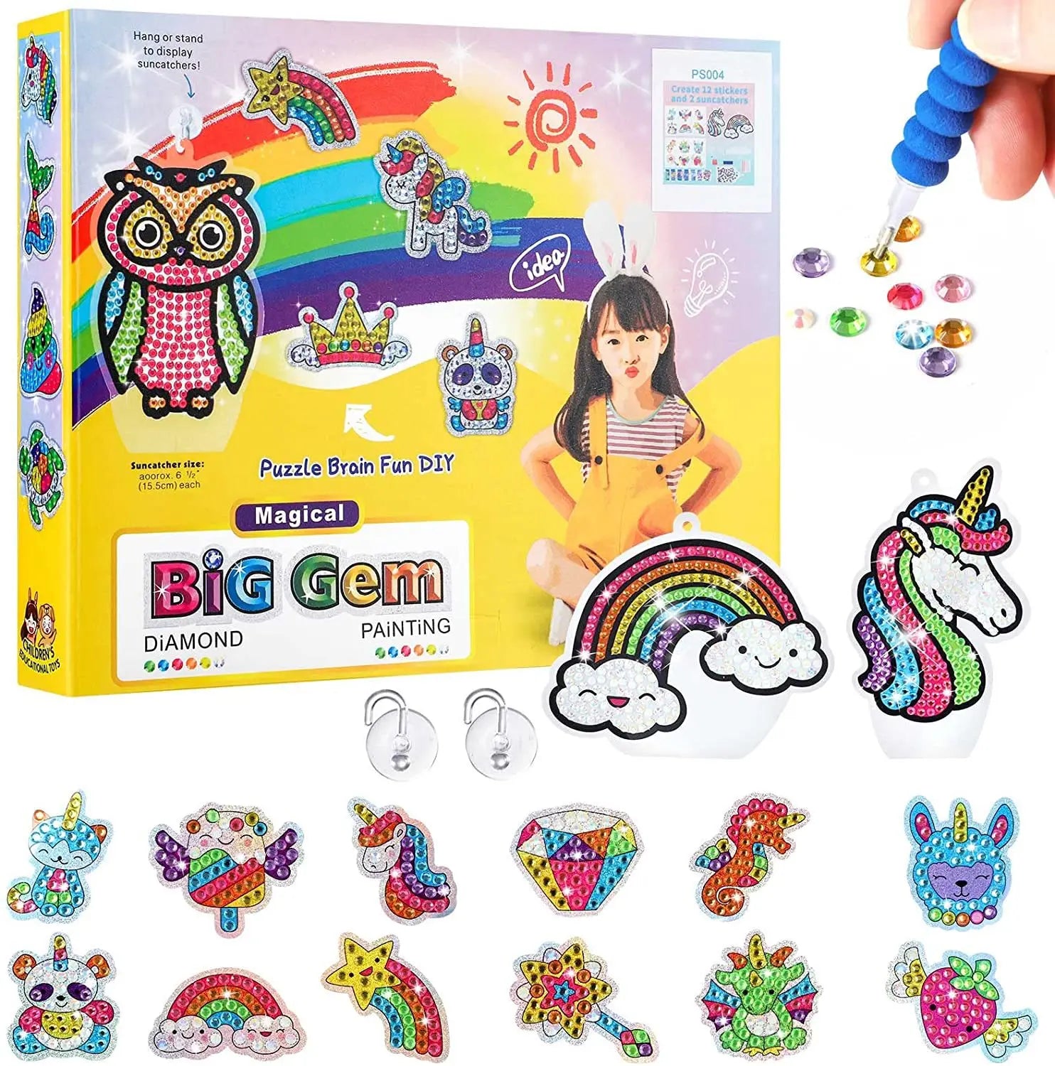 DIY Classic 5D Diamond Painting Stickers Craft Art Kit for Kids' Fun Creativity with Cartoon & New Classical Designs