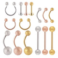 Lot 15 Matte Balls Stainless Steel Ear Cartilage Helix Twisted Barbell Basic Piercing External Thread for Belly Tongue Ear