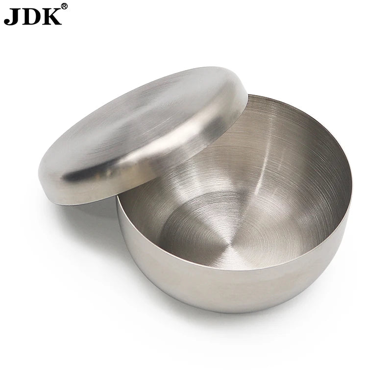 Custom Logo Stainless Steel Soap Dish Bowl Shaving Mug with Lid